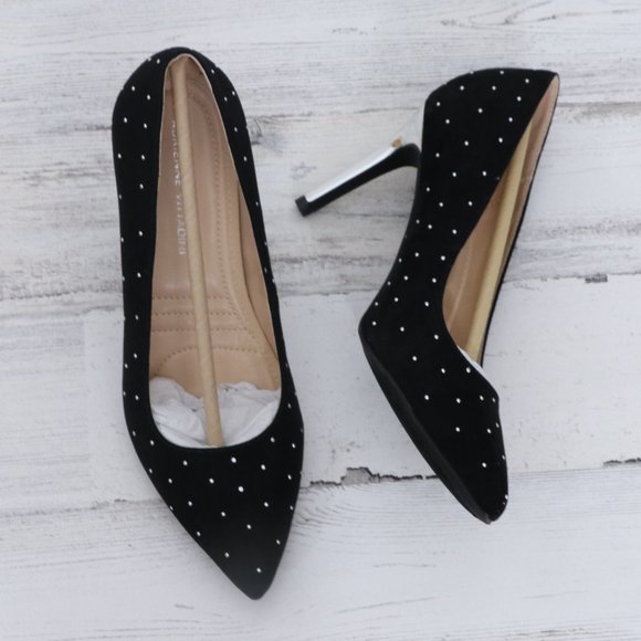 Adrienne Vittadini Studded Stiletto Pump Black Silver - Picture 9 of 9